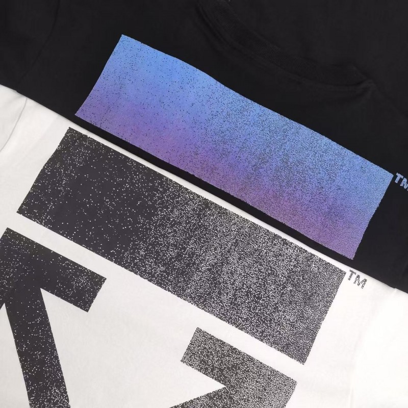 off white 2025ss summer new gradient printed T-shirt