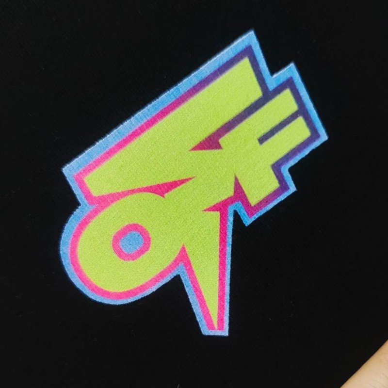off white deformed 3D colorful graffiti arrow