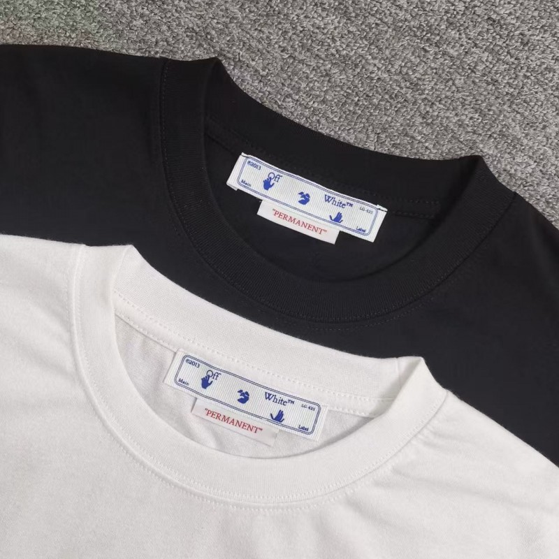 off white summer new lucky leaf embroidery print T-shirt