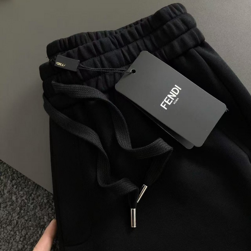 F**di 2025 new shield logo printed cotton shorts