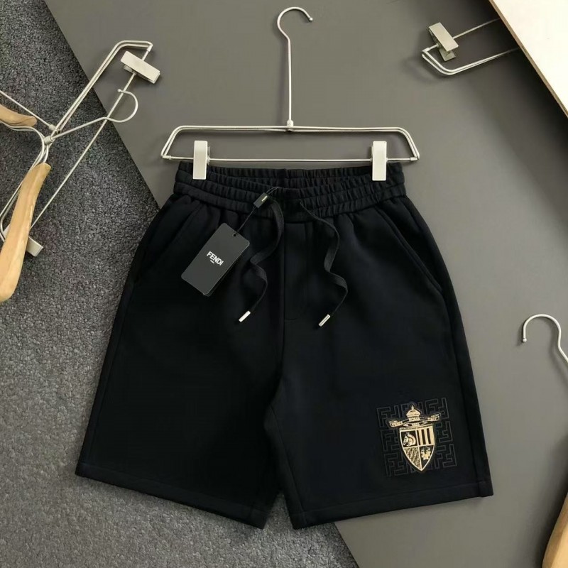 F**di 2025 new shield logo printed cotton shorts