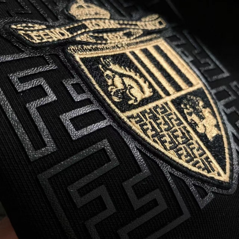 F**di 2025 new shield logo printed cotton shorts