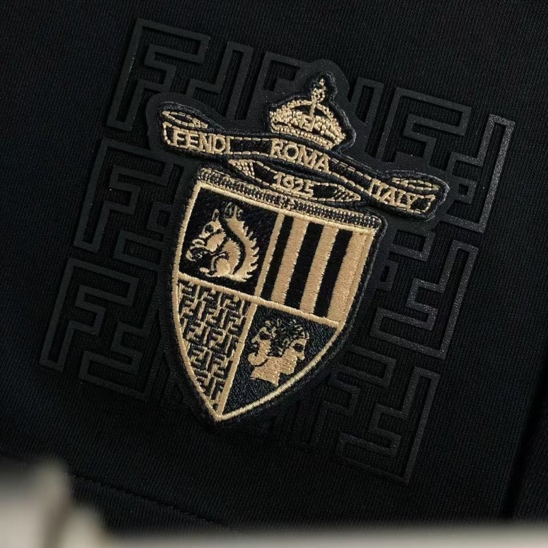 F**di 2025 new shield logo printed cotton shorts