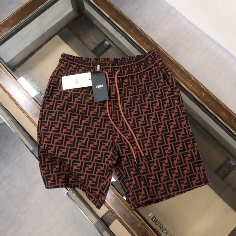 F**di 2025 new full print logo printed cotton shorts