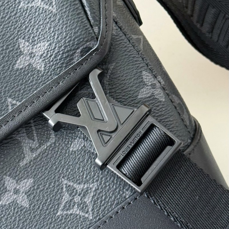 LV VOYAGER Small Black Floral Postman Bag M12517,Size:22.5*11*33