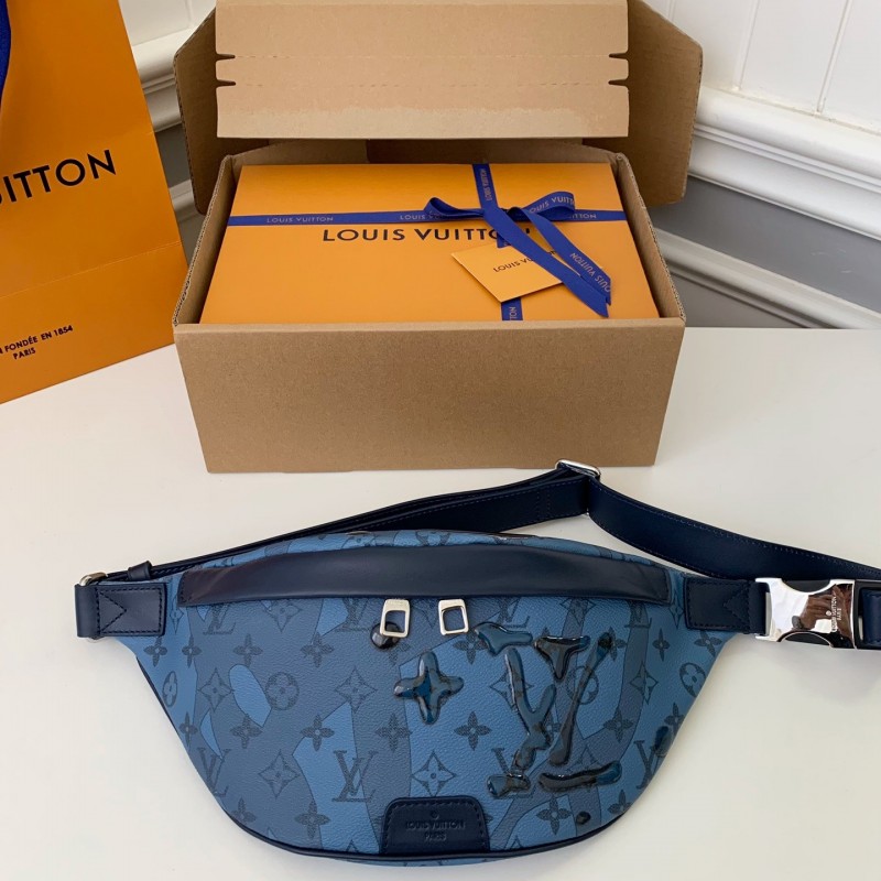L0*is V*t0n 2023 New DISCOVERY Droplet Blue Waistpack M22576 Size: 44 * 15 * 9cm