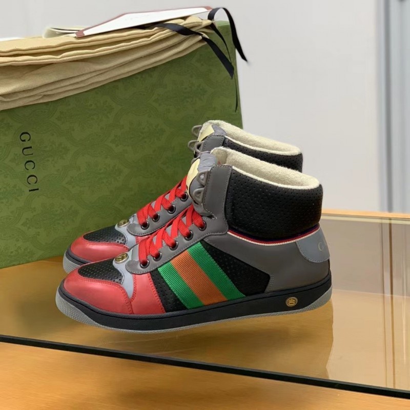 G*u*i High-top Distressed sneakers