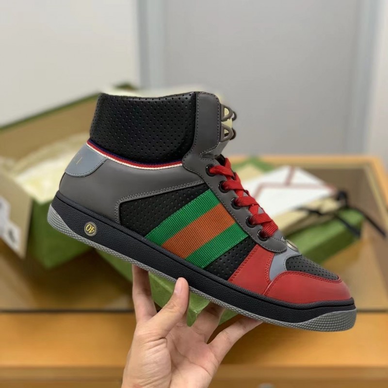 G*u*i High-top Distressed sneakers