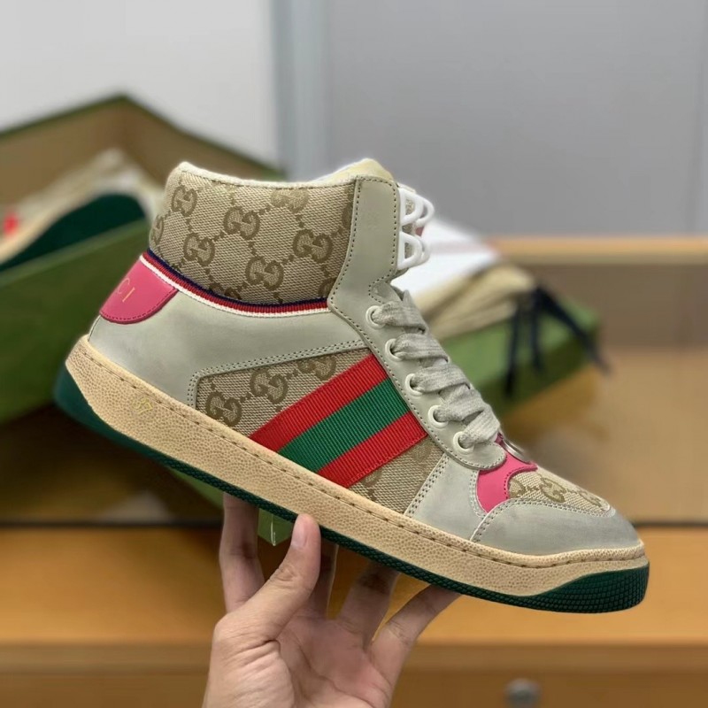 G*u*i High-top Distressed sneakers