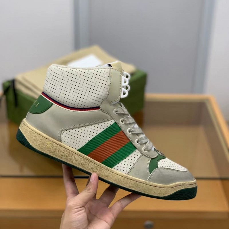 G*u*i High-top Distressed sneakers