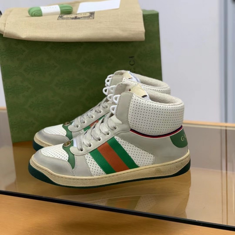 G*u*i High-top Distressed sneakers