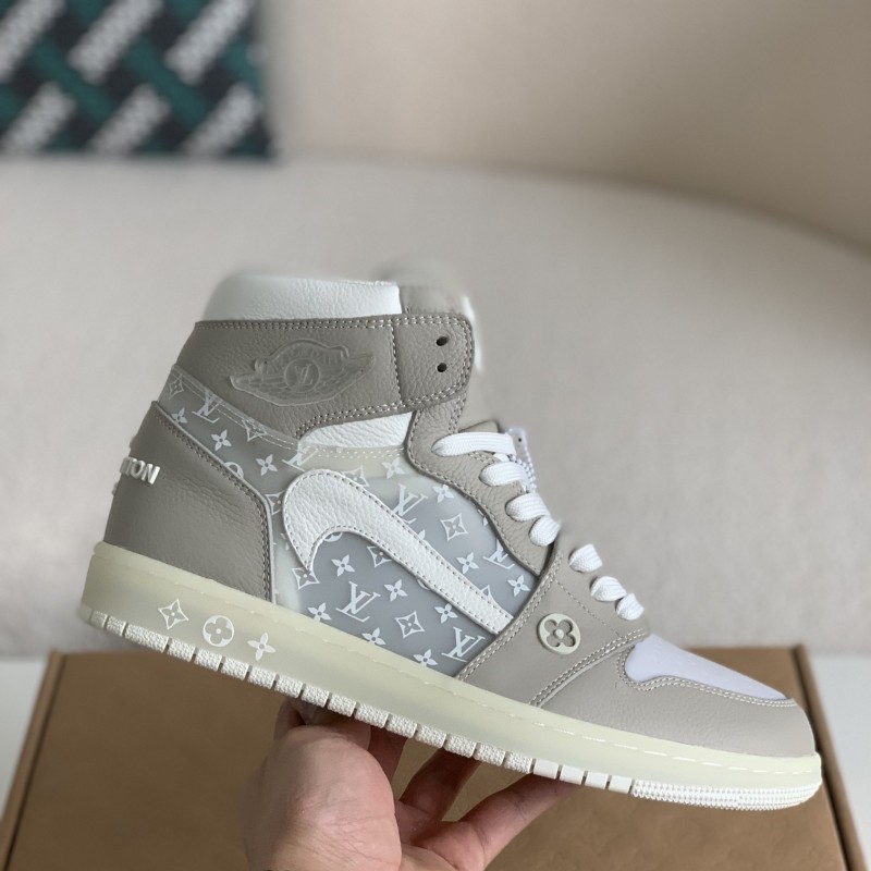 L0*is V*t0n x Nike Air Jorda 1 High AJ1 Sneakers