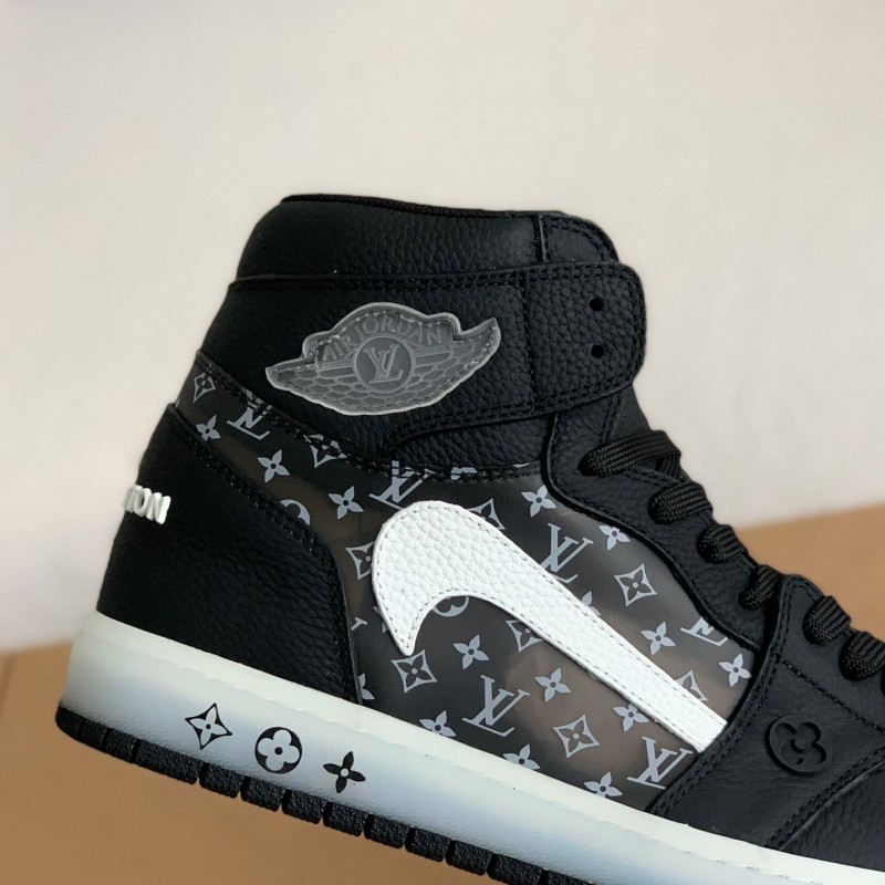 L0*is V*t0n x Nike Air Jorda 1 High AJ1 Sneakers
