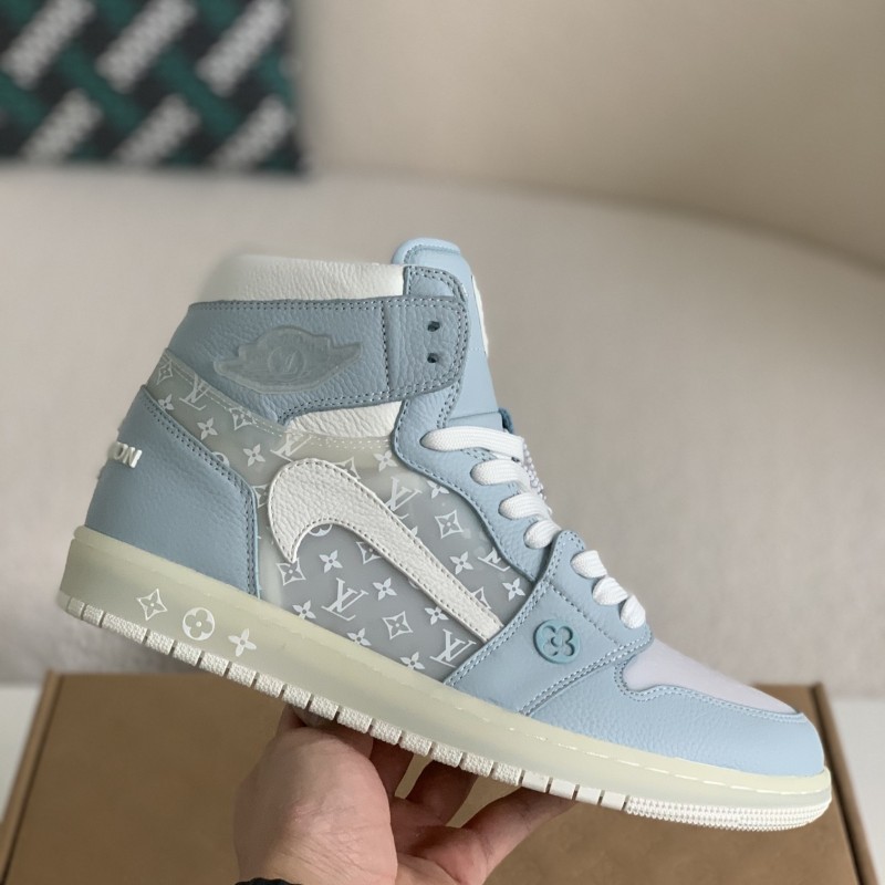 L0*is V*t0n x Nike Air Jorda 1 High AJ1 Sneakers