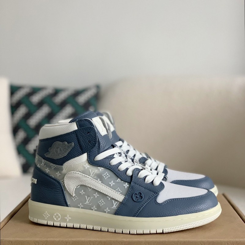 L0*is V*t0n x Nike Air Jorda 1 High AJ1 Sneakers