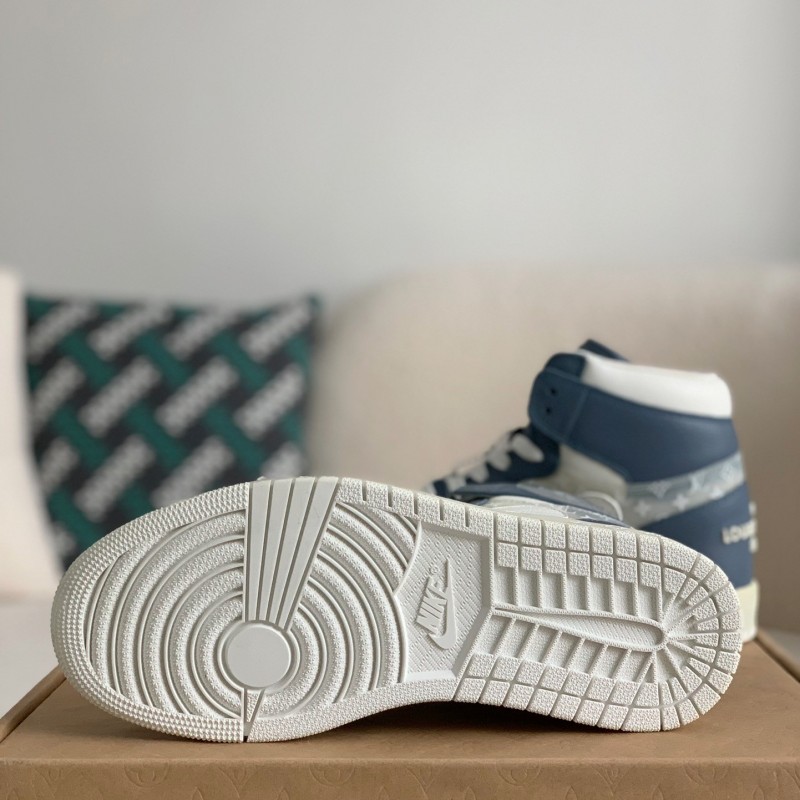 L0*is V*t0n x Nike Air Jorda 1 High AJ1 Sneakers