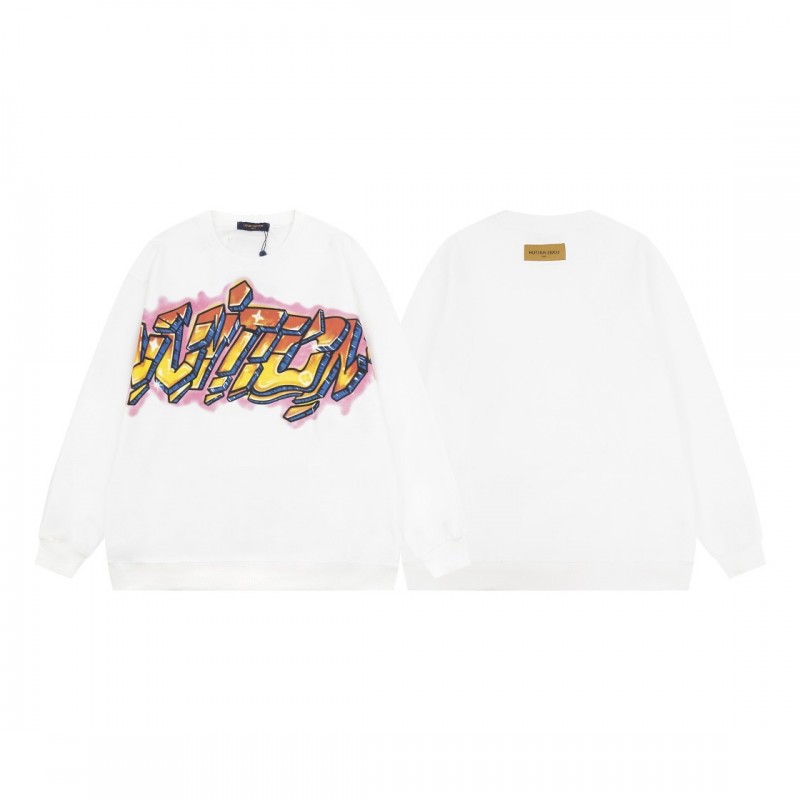 L0*is V*t0n Flame Graffiti Letters Couple Sweatshirt