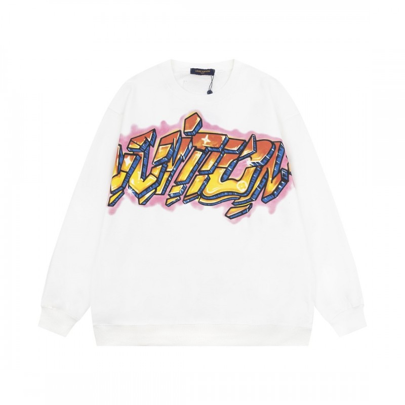 L0*is V*t0n Flame Graffiti Letters Couple Sweatshirt