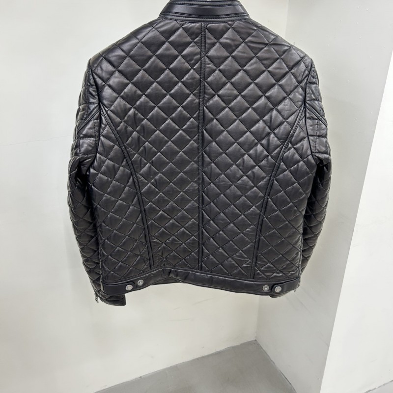 Tom Ford 23 catwalk style slim stand collar leather jacket