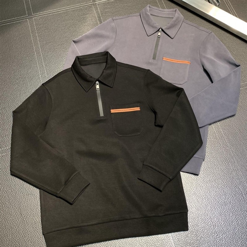 Zegna lapel casual sweatshirt