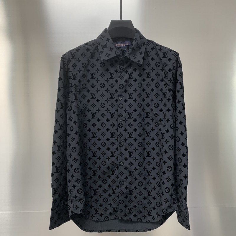 L0*is V*t0n Flocked jacquard all over printed long sleeve shirt