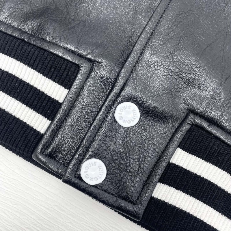 L0*is V*t0n Baseball blouson jacket with sheepskin body and wool sleeves