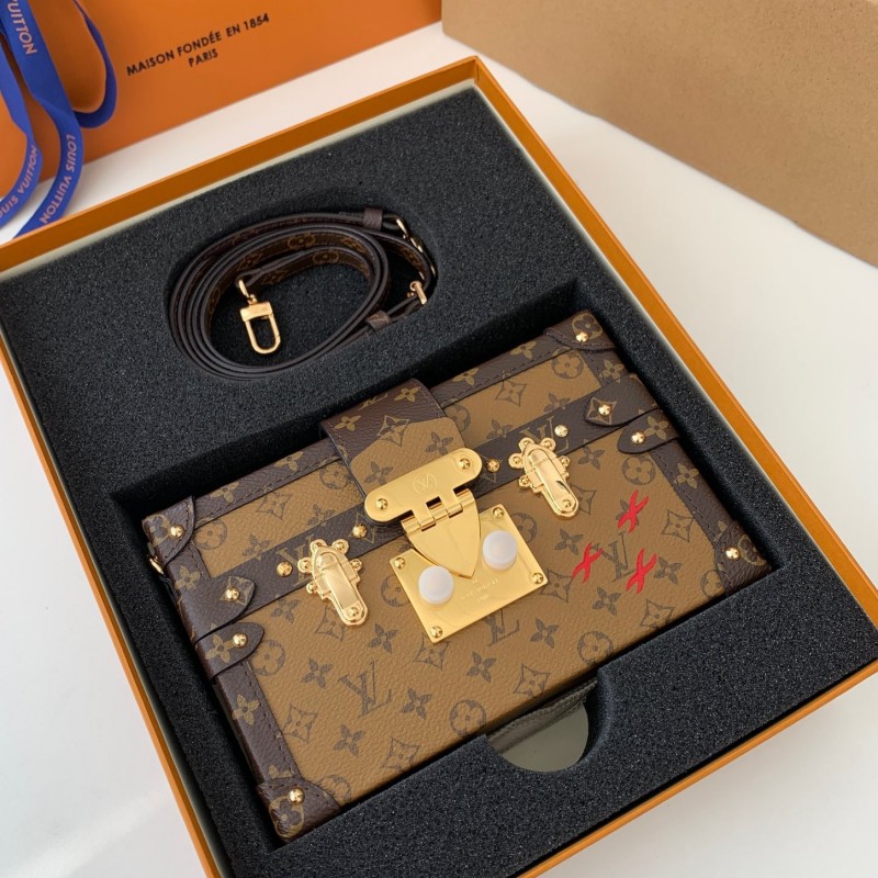 L0*is V*t0n Petite Malle Brown monogram reverse M44154，Size：19*15*5cm