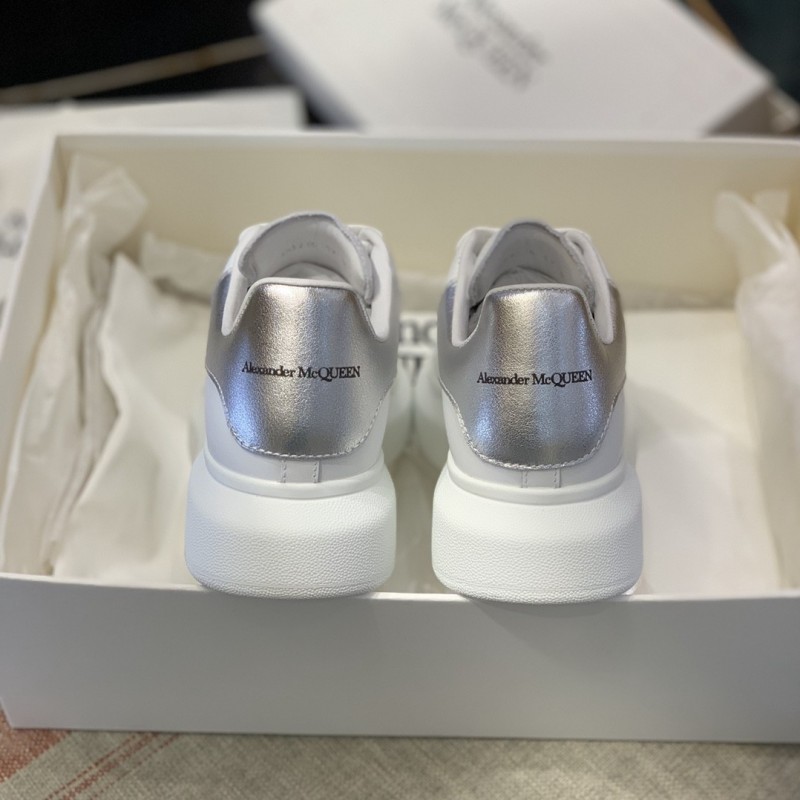Ale*d*r M*Q*en MQ silvery cowhide tail Sneakers