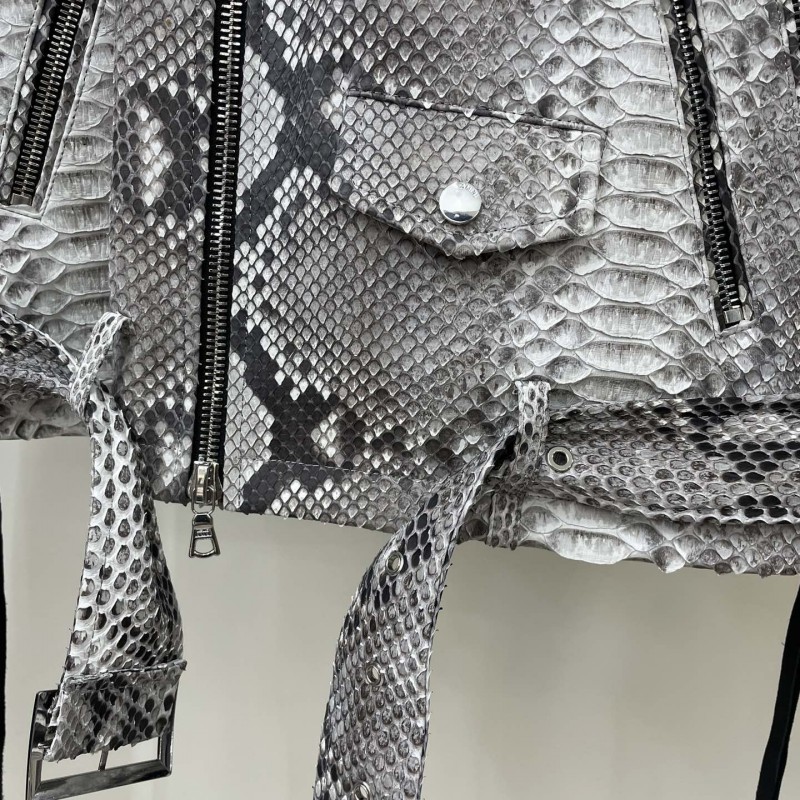 Amiri Real python leather jacket