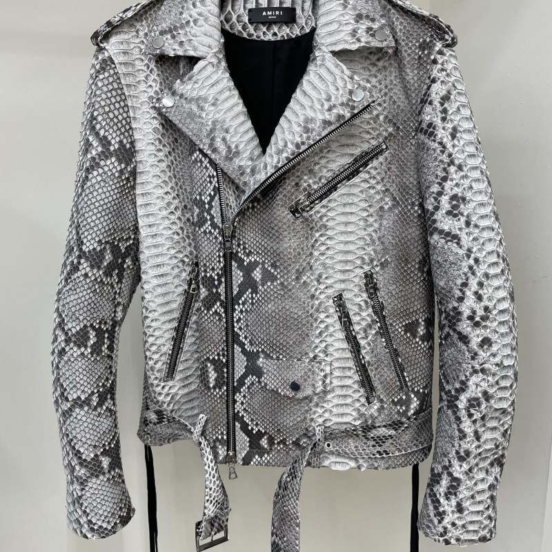Amiri Real python leather jacket