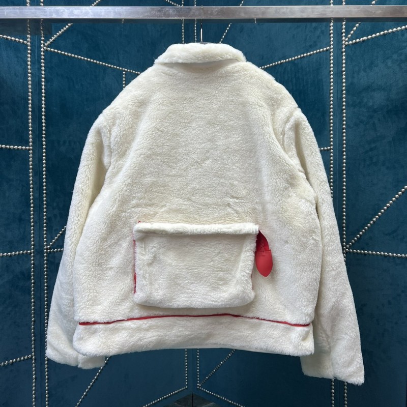 L0*is V*t0n Multi-pocket plush leather jacket