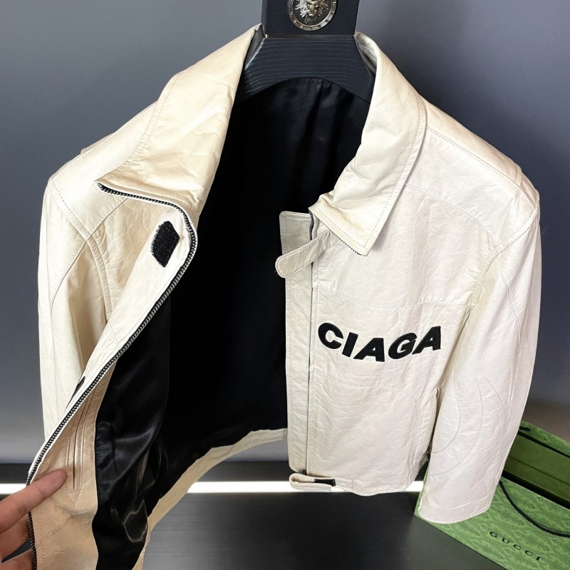 Ba*len*cia*ga Paris catwalk style biker leather jacket