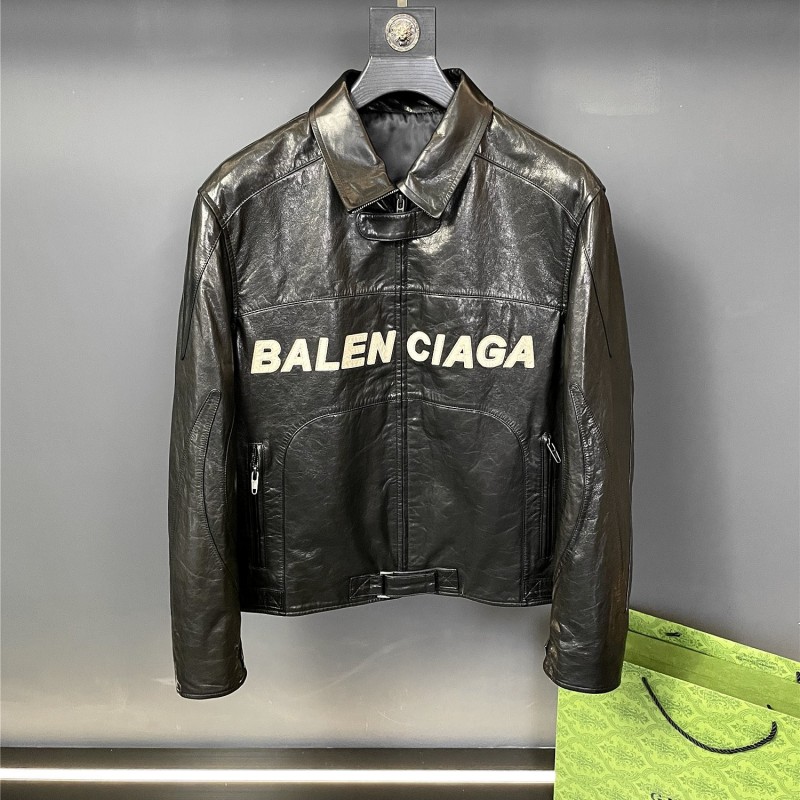Ba*len*cia*ga Paris catwalk style biker leather jacket