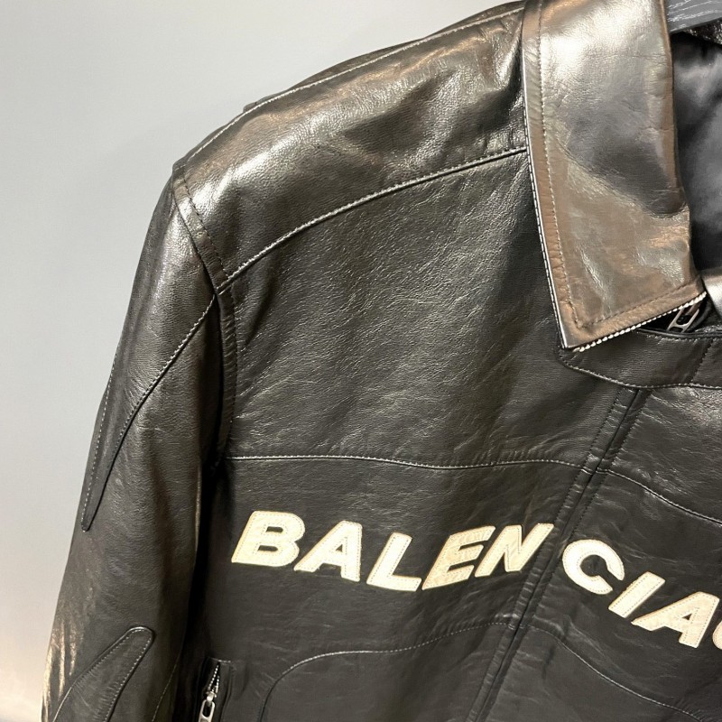 Ba*len*cia*ga Paris catwalk style biker leather jacket