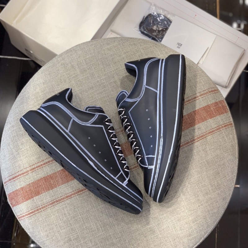 Ale*d*r M*Q*en MQ All black hand-painted Sneakers
