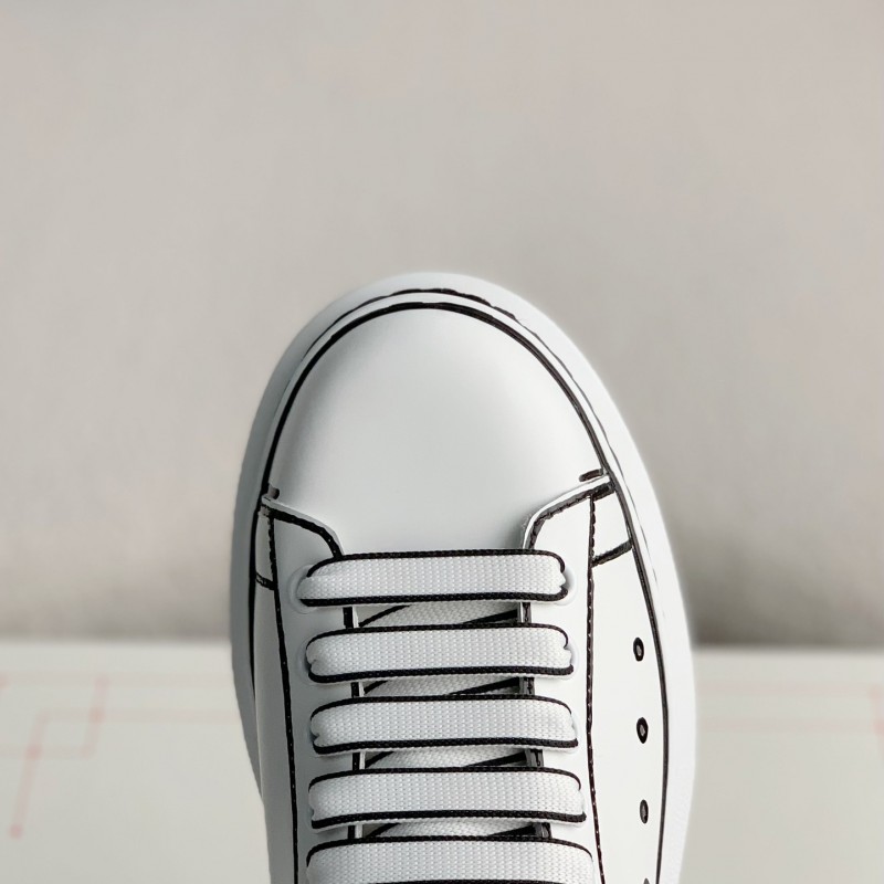 Ale*d*r M*Q*en MQ White hand-painted Sneakers