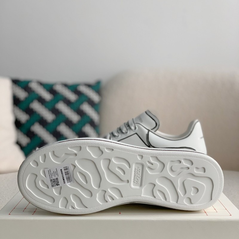 Ale*d*r M*Q*en MQ White hand-painted Sneakers