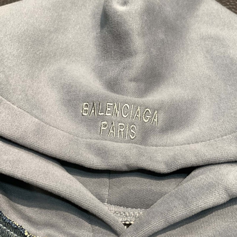 Ba*len*cia*ga hooded denim jacket
