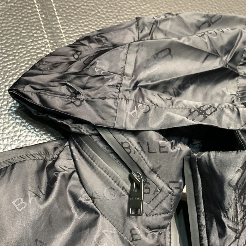 Ba*len*cia*ga  hooded stand collar jacket