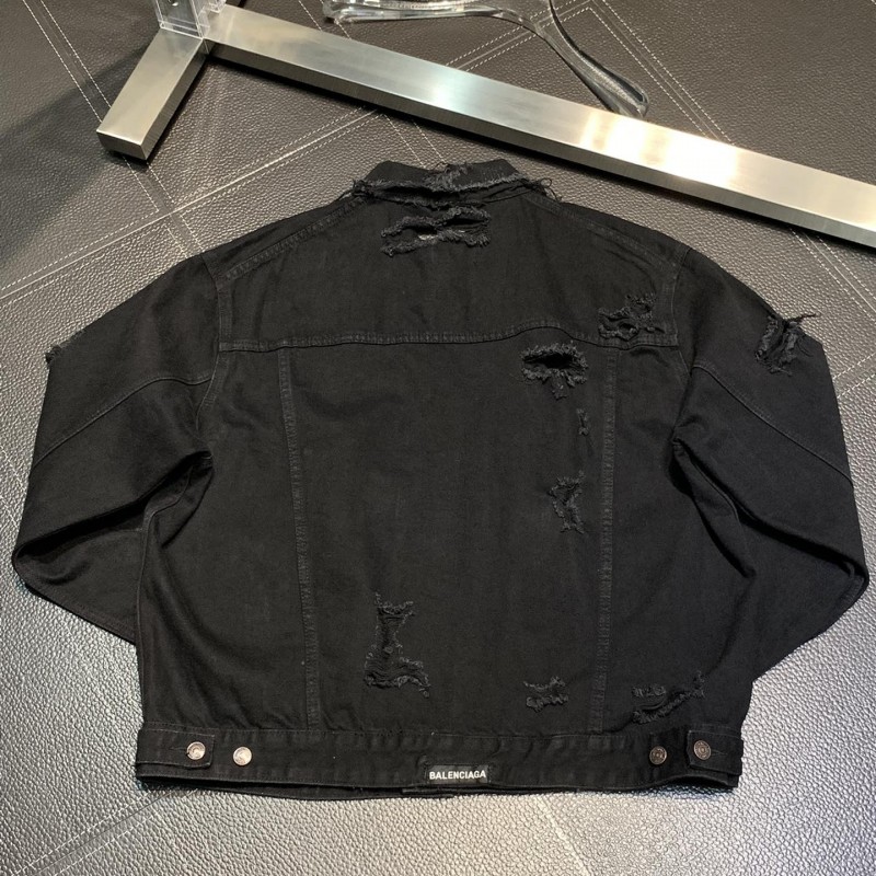 Ba*len*cia*ga  ripped denim jacket