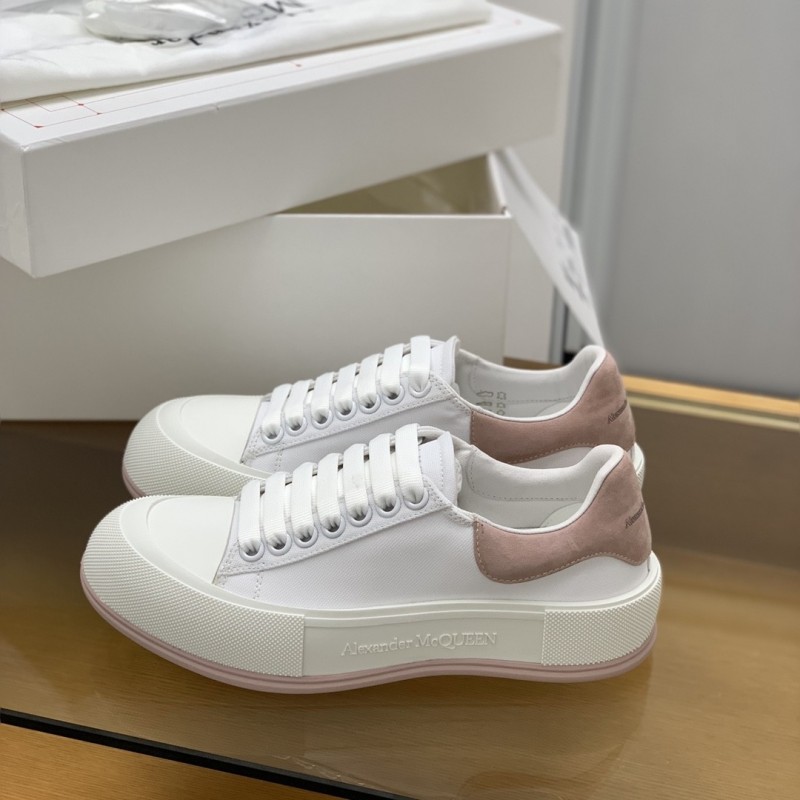 Ale*d*r M*Q*en MQ WhitePink velvet tail Sneakers