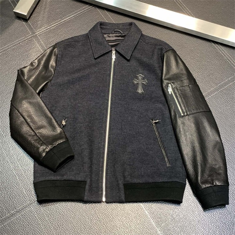 Ch**me He**ts patchwork leather jacket