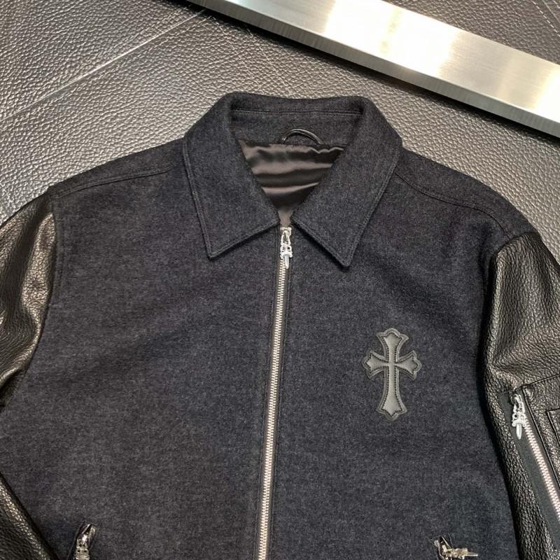 Ch**me He**ts patchwork leather jacket