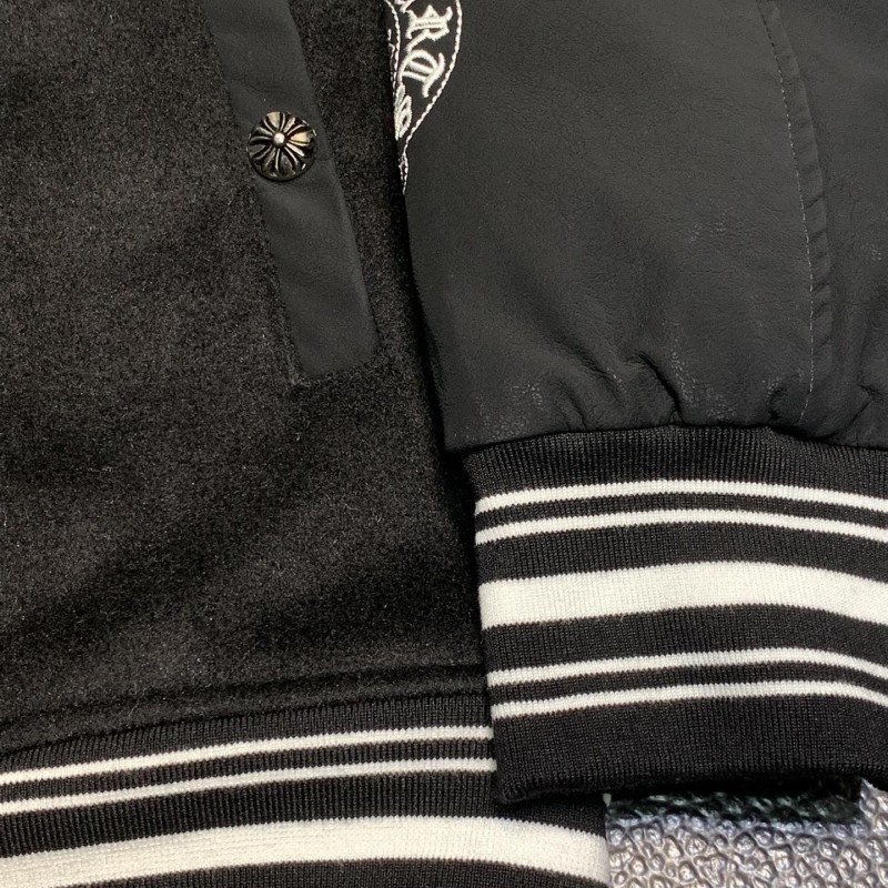 Ch**me He**ts Embroidered patchwork wool baseball jacket