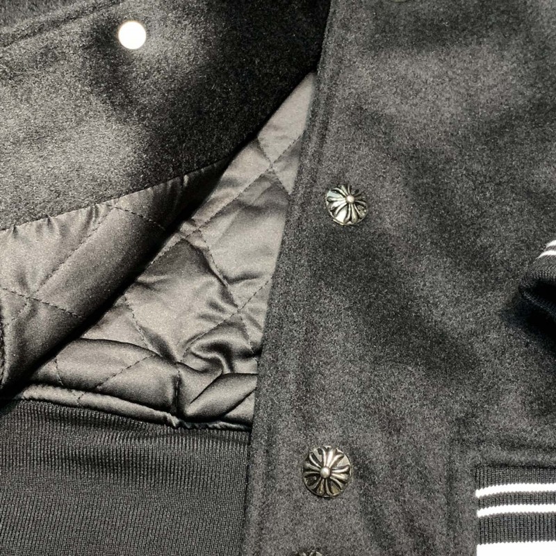 Ch**me He**ts Embroidered patchwork wool baseball jacket