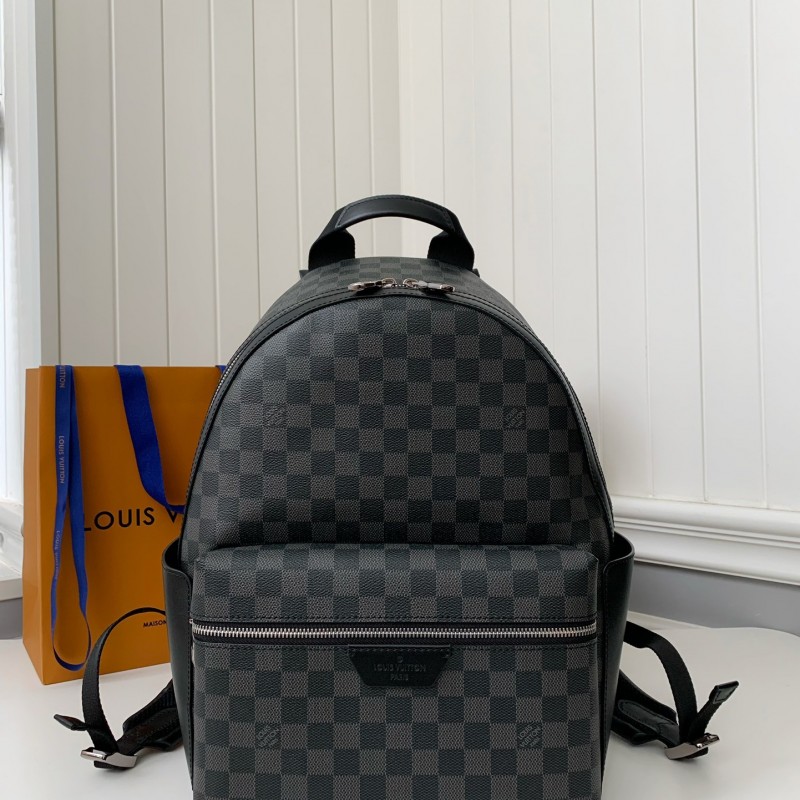L0*is V*t0n 24s New DISCOVERY Small Black Checker Backpack N40514, Top Quality Size: 29 * 38 * 20c