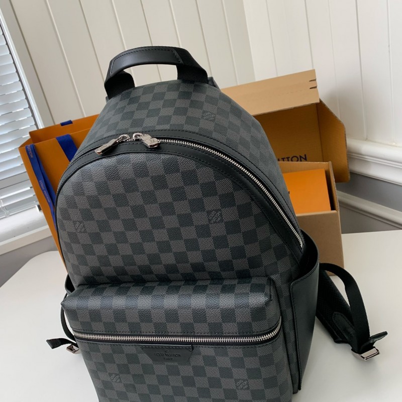 L0*is V*t0n 24s New DISCOVERY Small Black Checker Backpack N40514, Top Quality Size: 29 * 38 * 20c