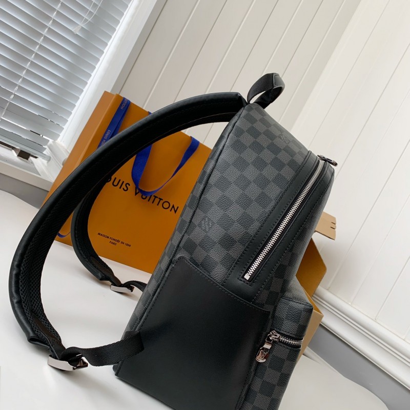 L0*is V*t0n 24s New DISCOVERY Small Black Checker Backpack N40514, Top Quality Size: 29 * 38 * 20c