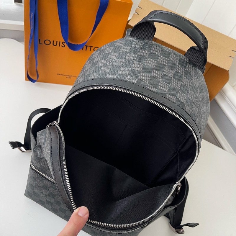 L0*is V*t0n 24s New DISCOVERY Small Black Checker Backpack N40514, Top Quality Size: 29 * 38 * 20c