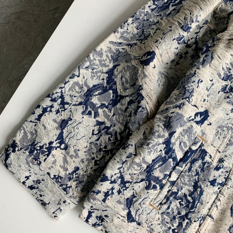 L0*is V*t0n Classic Logo printed all over patchwork denim jacket